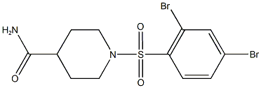 1-[(2,4-dibromophenyl)sulfonyl]-4-piperidinecarboxamide 结构式