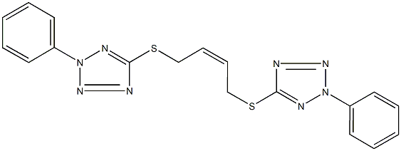 2-phenyl-5-({4-[(2-phenyl-2H-tetraazol-5-yl)sulfanyl]-2-butenyl}sulfanyl)-2H-tetraazole Struktur