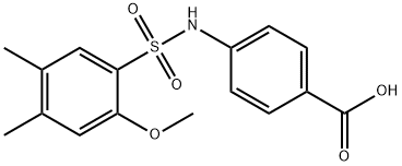 4-{[(2-methoxy-4,5-dimethylphenyl)sulfonyl]amino}benzoic acid 化学構造式