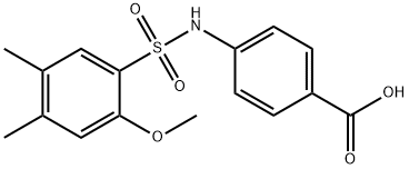 4-{[(2-methoxy-4,5-dimethylphenyl)sulfonyl]amino}benzoic acid Struktur