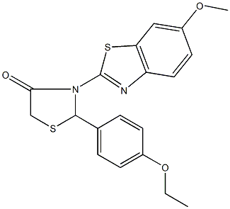 2-(4-ethoxyphenyl)-3-(6-methoxy-1,3-benzothiazol-2-yl)-1,3-thiazolidin-4-one,927637-95-4,结构式