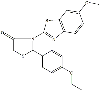 2-(4-ethoxyphenyl)-3-(6-methoxy-1,3-benzothiazol-2-yl)-1,3-thiazolidin-4-one Structure