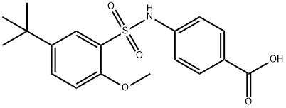 4-{[(5-tert-butyl-2-methoxyphenyl)sulfonyl]amino}benzoic acid,927638-08-2,结构式