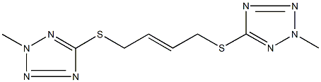 2-methyl-5-({4-[(2-methyl-2H-tetraazol-5-yl)sulfanyl]-2-butenyl}sulfanyl)-2H-tetraazole Struktur