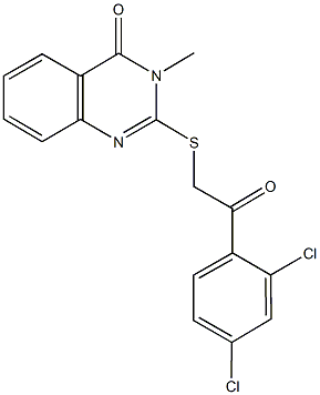 2-{[2-(2,4-dichlorophenyl)-2-oxoethyl]sulfanyl}-3-methyl-4(3H)-quinazolinone Struktur