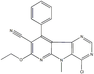 4-chloro-7-ethoxy-5-methyl-9-phenyl-5H-pyrido[3',2':4,5]pyrrolo[3,2-d]pyrimidine-8-carbonitrile 结构式