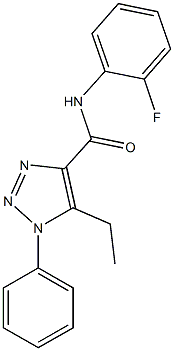 5-ethyl-N-(2-fluorophenyl)-1-phenyl-1H-1,2,3-triazole-4-carboxamide Struktur