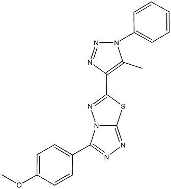 methyl 4-[6-(5-methyl-1-phenyl-1H-1,2,3-triazol-4-yl)[1,2,4]triazolo[3,4-b][1,3,4]thiadiazol-3-yl]phenyl ether 结构式