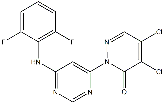 4,5-dichloro-2-[6-(2,6-difluoroanilino)-4-pyrimidinyl]-3(2H)-pyridazinone Structure