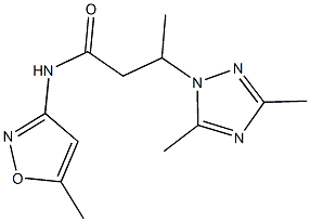 3-(3,5-dimethyl-1H-1,2,4-triazol-1-yl)-N-(5-methyl-3-isoxazolyl)butanamide 结构式