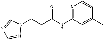 N-(4-methyl-2-pyridinyl)-3-(1H-1,2,4-triazol-1-yl)propanamide,927640-28-6,结构式