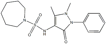 N-(1,5-dimethyl-3-oxo-2-phenyl-2,3-dihydro-1H-pyrazol-4-yl)-1-azepanesulfonamide Struktur