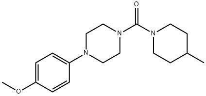 methyl 4-{4-[(4-methyl-1-piperidinyl)carbonyl]-1-piperazinyl}phenyl ether 化学構造式