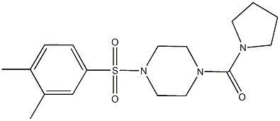 1-[(3,4-dimethylphenyl)sulfonyl]-4-(1-pyrrolidinylcarbonyl)piperazine 化学構造式