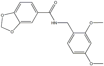 N-(2,4-dimethoxybenzyl)-1,3-benzodioxole-5-carboxamide Struktur