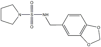 N-(1,3-benzodioxol-5-ylmethyl)-1-pyrrolidinesulfonamide 结构式