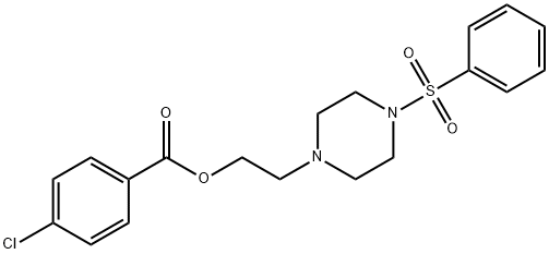 2-[4-(phenylsulfonyl)-1-piperazinyl]ethyl 4-chlorobenzoate Struktur