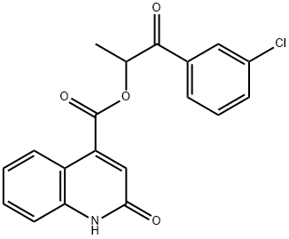 2-(3-chlorophenyl)-1-methyl-2-oxoethyl 2-hydroxy-4-quinolinecarboxylate,927641-66-5,结构式