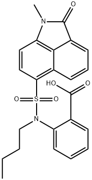 2-{butyl[(1-methyl-2-oxo-1,2-dihydrobenzo[cd]indol-6-yl)sulfonyl]amino}benzoic acid 结构式