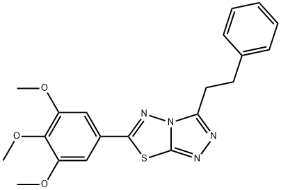 3-(2-phenylethyl)-6-(3,4,5-trimethoxyphenyl)[1,2,4]triazolo[3,4-b][1,3,4]thiadiazole 化学構造式