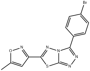 3-(4-bromophenyl)-6-(5-methyl-3-isoxazolyl)[1,2,4]triazolo[3,4-b][1,3,4]thiadiazole,929835-44-9,结构式