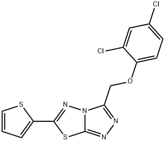 2,4-dichlorophenyl [6-(2-thienyl)[1,2,4]triazolo[3,4-b][1,3,4]thiadiazol-3-yl]methyl ether,929843-00-5,结构式