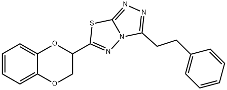 6-(2,3-dihydro-1,4-benzodioxin-2-yl)-3-(2-phenylethyl)[1,2,4]triazolo[3,4-b][1,3,4]thiadiazole 结构式