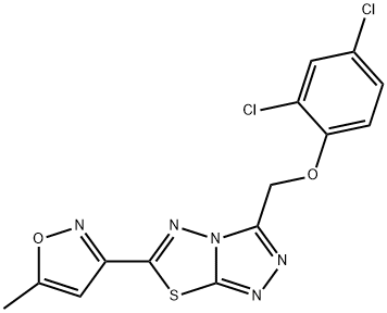 2,4-dichlorophenyl [6-(5-methyl-3-isoxazolyl)[1,2,4]triazolo[3,4-b][1,3,4]thiadiazol-3-yl]methyl ether Struktur