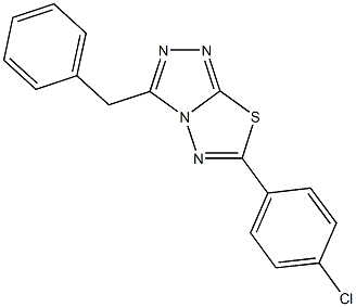 3-benzyl-6-(4-chlorophenyl)[1,2,4]triazolo[3,4-b][1,3,4]thiadiazole 结构式
