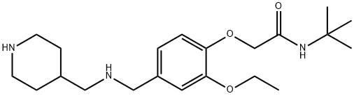 N-(tert-butyl)-2-(2-ethoxy-4-{[(4-piperidinylmethyl)amino]methyl}phenoxy)acetamide 化学構造式