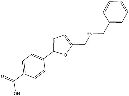 4-{5-[(benzylamino)methyl]-2-furyl}benzoic acid,932953-77-0,结构式