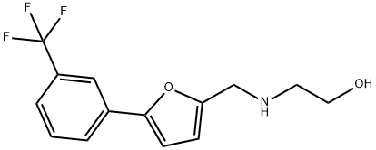2-[({5-[3-(trifluoromethyl)phenyl]-2-furyl}methyl)amino]ethanol Struktur