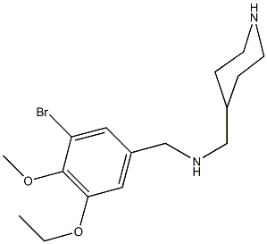 N-(3-bromo-5-ethoxy-4-methoxybenzyl)-N-(4-piperidinylmethyl)amine Structure