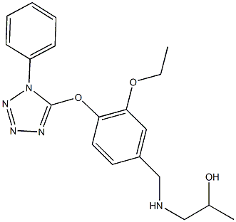 1-({3-ethoxy-4-[(1-phenyl-1H-tetraazol-5-yl)oxy]benzyl}amino)-2-propanol Struktur