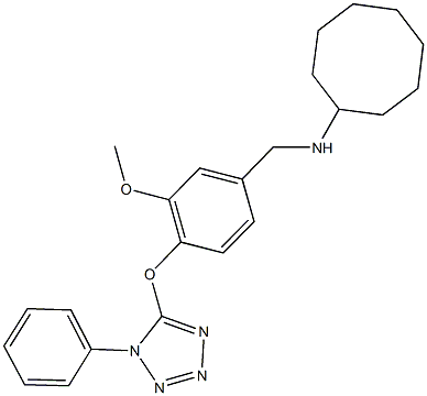 N-cyclooctyl-N-{3-methoxy-4-[(1-phenyl-1H-tetraazol-5-yl)oxy]benzyl}amine 化学構造式