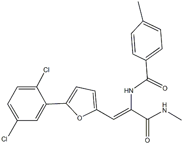 N-{2-[5-(2,5-dichlorophenyl)-2-furyl]-1-[(methylamino)carbonyl]vinyl}-4-methylbenzamide 结构式