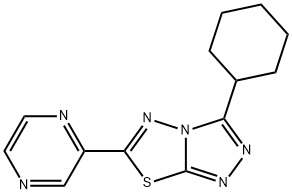 3-cyclohexyl-6-(2-pyrazinyl)[1,2,4]triazolo[3,4-b][1,3,4]thiadiazole 化学構造式