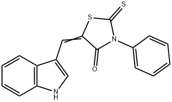 5-(1H-indol-3-ylmethylene)-3-phenyl-2-thioxo-1,3-thiazolidin-4-one 化学構造式