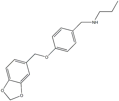N-[4-(1,3-benzodioxol-5-ylmethoxy)benzyl]-N-propylamine Struktur