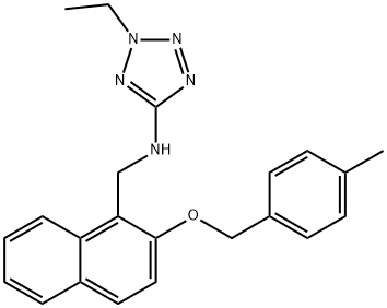 N-(2-ethyl-2H-tetraazol-5-yl)-N-({2-[(4-methylbenzyl)oxy]-1-naphthyl}methyl)amine Structure