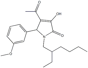 4-acetyl-1-(2-ethylhexyl)-3-hydroxy-5-(3-methoxyphenyl)-1,5-dihydro-2H-pyrrol-2-one 结构式