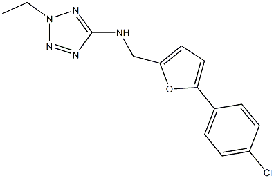 N-{[5-(4-chlorophenyl)-2-furyl]methyl}-N-(2-ethyl-2H-tetraazol-5-yl)amine 结构式