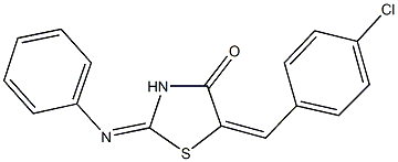 5-(4-chlorobenzylidene)-2-(phenylimino)-1,3-thiazolidin-4-one Struktur