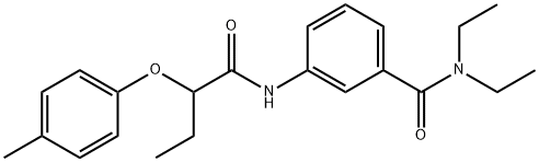 N,N-diethyl-3-{[2-(4-methylphenoxy)butanoyl]amino}benzamide 结构式