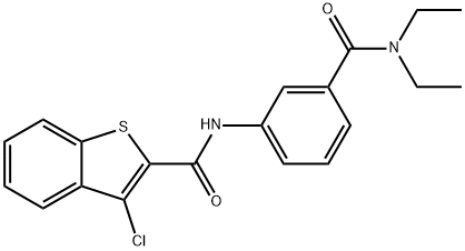 3-chloro-N-{3-[(diethylamino)carbonyl]phenyl}-1-benzothiophene-2-carboxamide Struktur