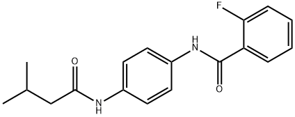 2-fluoro-N-{4-[(3-methylbutanoyl)amino]phenyl}benzamide 结构式