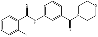 2-iodo-N-[3-(4-morpholinylcarbonyl)phenyl]benzamide 化学構造式