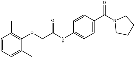 2-(2,6-dimethylphenoxy)-N-[4-(1-pyrrolidinylcarbonyl)phenyl]acetamide 结构式