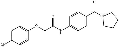 2-(4-chlorophenoxy)-N-[4-(1-pyrrolidinylcarbonyl)phenyl]acetamide Structure