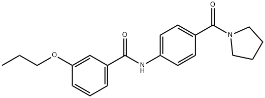 3-propoxy-N-[4-(1-pyrrolidinylcarbonyl)phenyl]benzamide 结构式